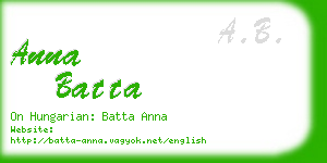 anna batta business card